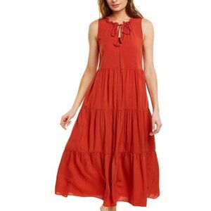 Max Studio Sleeveless Red Tiered Dress sz XS - Flowy Maxi Tiered Ruffle Dress